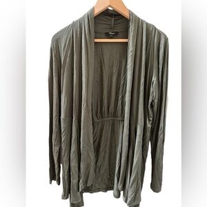 NWOT Cupio Open Front Cardigan Drape Front in Forest Green size Medium